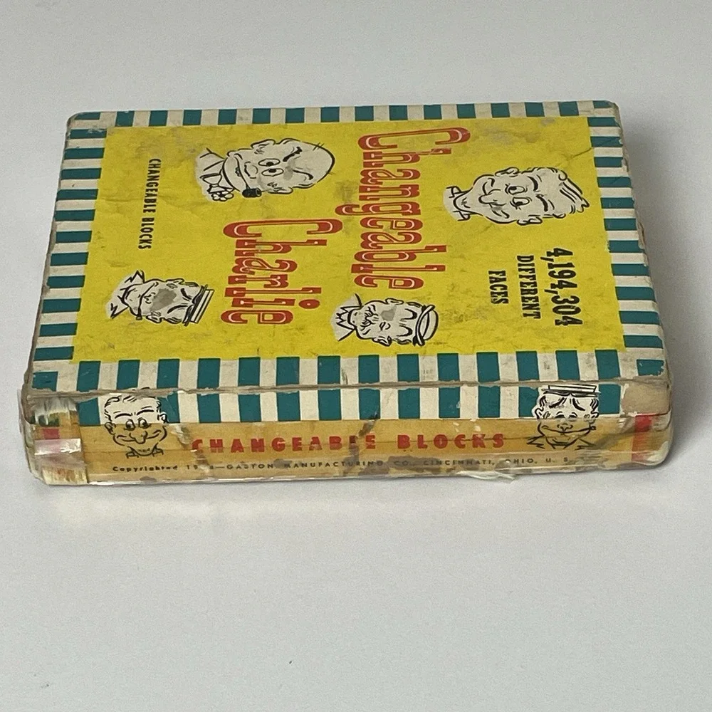 Changeable Charlie Wood Block‎ Vintage 1948 Puzzle Game American Toy Gaston Mfg